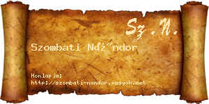 Szombati Nándor névjegykártya