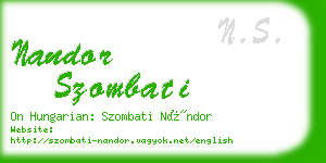 nandor szombati business card